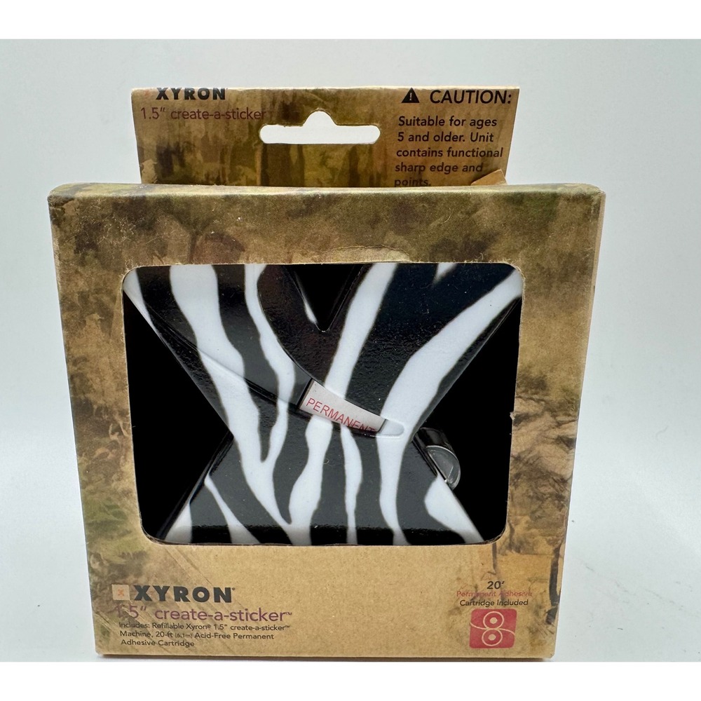 Xyron Create-a-Sticker 1.5 Inch Machine Zebra Print Permanent Adhesive New